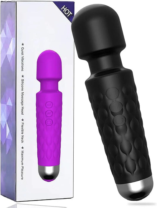 WAND Electric Back Massager - 8 Speeds 20 Modes - Rechargeable&Waterproof&Quiet Handheld Deep Tissue Neck Back Massager(Black)